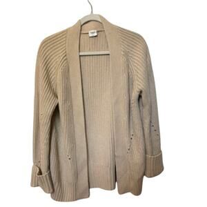 Abercrombie Fitch Oatmeal Beige Open Cardigan Knit Long Sweater Small